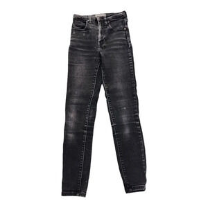 Everlane High Rise Straight Ankle Jeans Black Medium Wash Denim Womens Sze 25